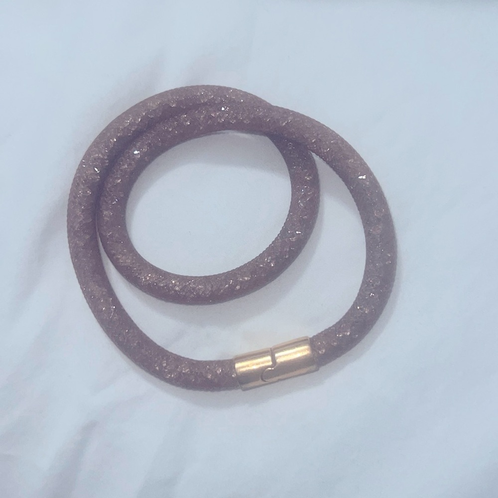 Pink sparkling double wrap bracelet